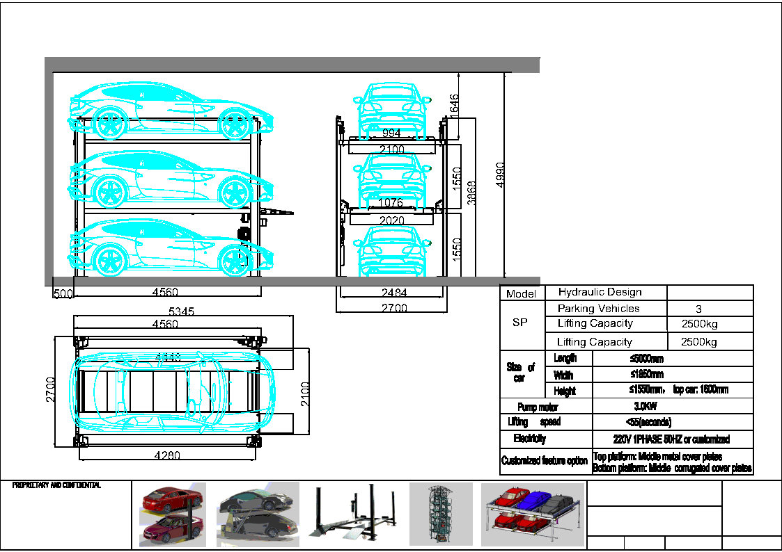 Triple Level Parking Lift – Stack Up to 3 Vehicles